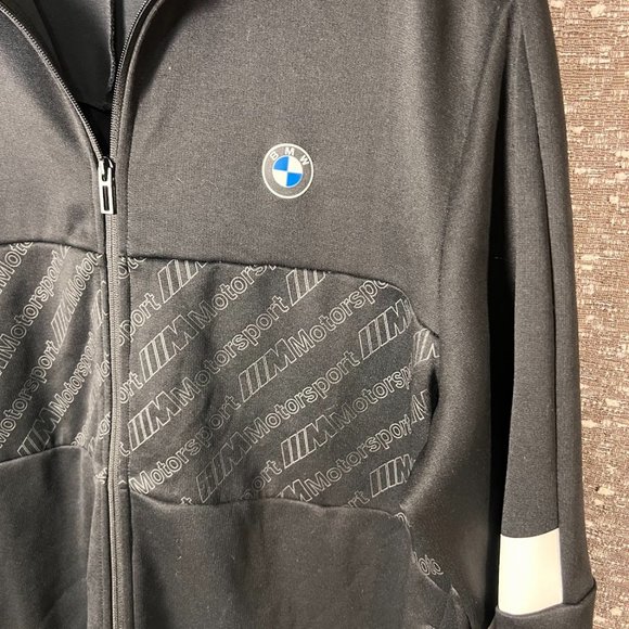 BMW Motorsport Men's Zip Up Track Jacket Black - Picture 2 of 7